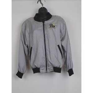 Lavon Sport Love Theme Women Size S Black White Checkered Casual Jacket Coat Vtg